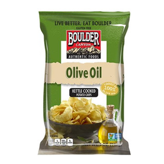 Boulder Canyon Olive Oil Kettle Cooked Potato Chips มันฝรั่งทอด ขนม ขนมขบเคี้ยว 142g