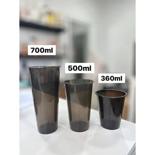 แก้วPP(25ใบพร้อมฝา) เเก้วสีดำเงา PP 16 20 22 Oz ปาก90 MM