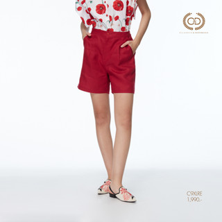 C&amp;D กางเกง ลินิน สีแดง กางเกง Short Pants (C9XLRE)