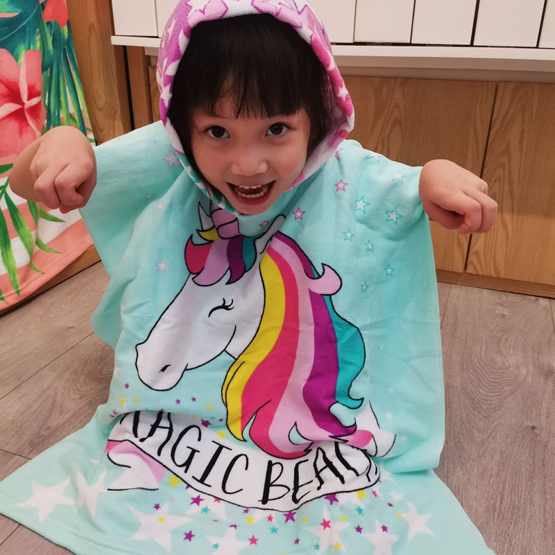 ผ้าเช็ดตัวเด็ก ผ้าเช็คตัวแบบมีฮู้ด พิมพ์ลายการ์ตูนสีสันสดใส ถูกใจคุณหนูๆ มีให้เลือกหลายลาย เสื้อคลุมว่ายน้ำเด็ก - รูปที่ 2