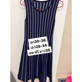 🔥🔥 Sales 🌻🌻Blue dress ผ้าถักนิต ทรงน่ารักอไม่หนามาก ผ้านิ่ทใส่สบายๆสวยมาก .