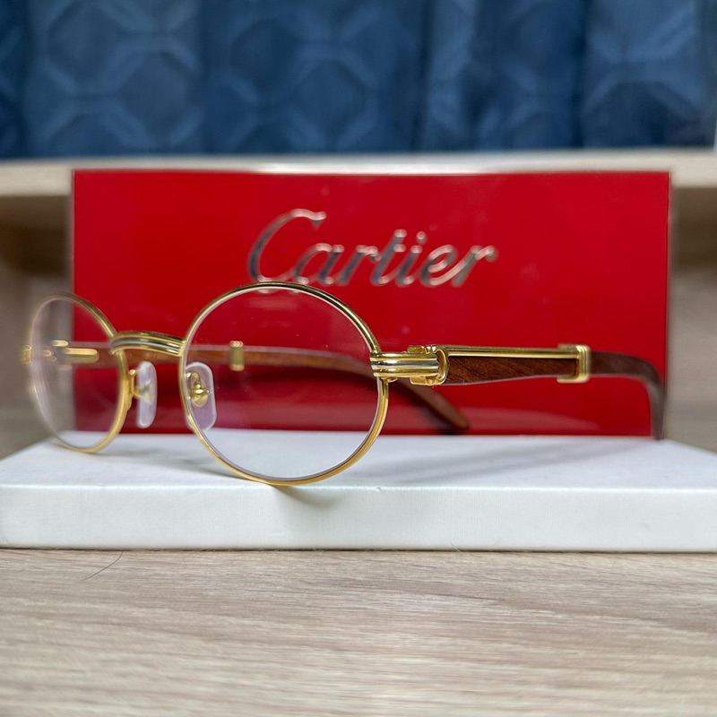 แว่น Cartier Giverny Gold ขาไม้