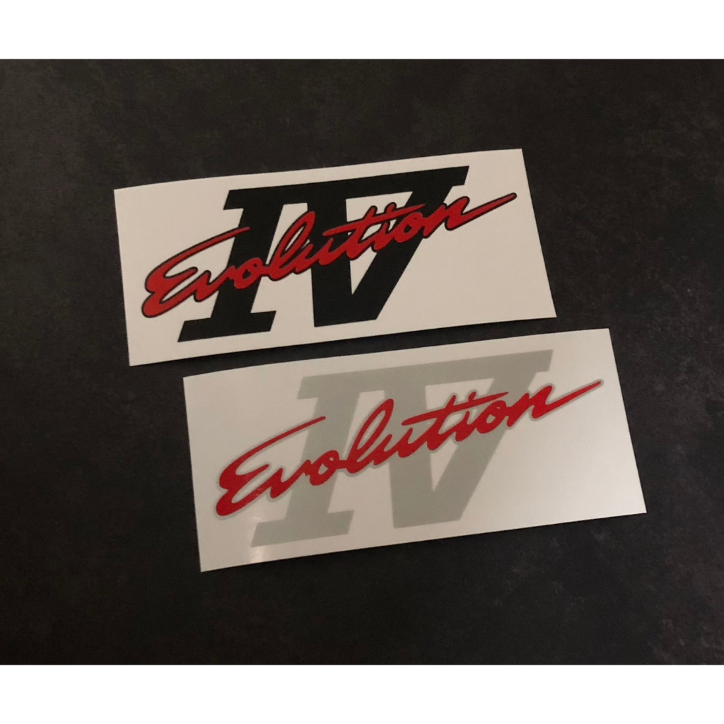 สติกเกอร์โลโก้  IV  /  V  / VI  EVOLUTION    งานตัด  สติกเกอร์แต่งรถยนต์