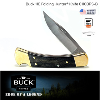 มีดด้ามทองเหลือง Buck 110 Folding Hunter® Knife 0110BRS-Bพร้อมกระเป๋าหนัง