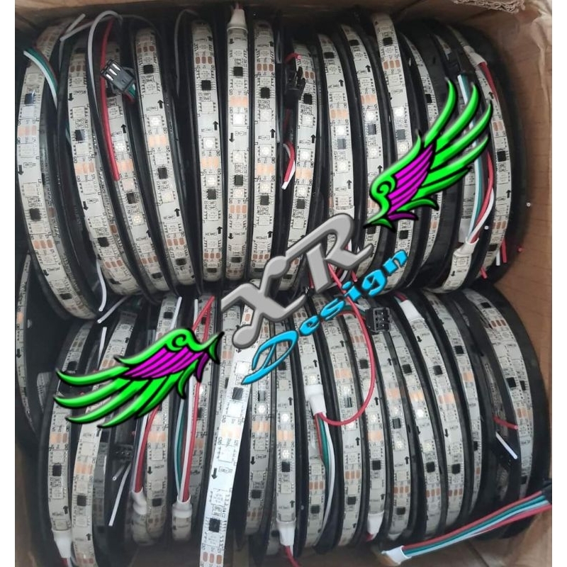 XR-Design ไฟเส้น RGBfull IC 12Vdc 1ม้วนยาว 5เมตร ตัดได้ทุก5เซน ราคา ถูกที่สุด ดีลบีเคเค
