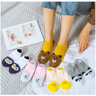 พร้อมส่ง ถุงเท้าข้อสั้น ลายสัตว์น่ารัก