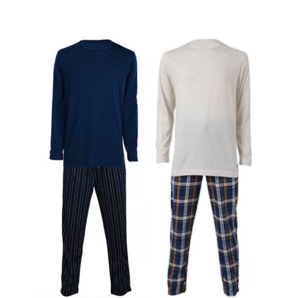 JOCKEY UNDERWEAR ชุดนอน EU FASHION รุ่น KU 500002 S22 LONG SLEEVE/PANTS สีน้ำเงิน ชุดชั้นในชาย เสื้อ เสื้อผ้าผู้ชาย