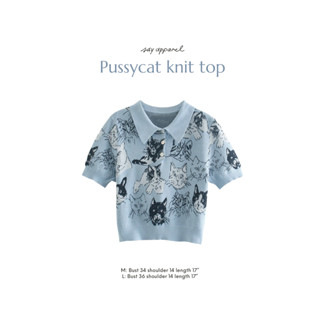 Pussycat polo knit top