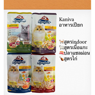 Kaniva Pouch อาหารแมว แบบเปียก คานิว่า ผสม Vitamin Balls  ขนาด 70 กรัม