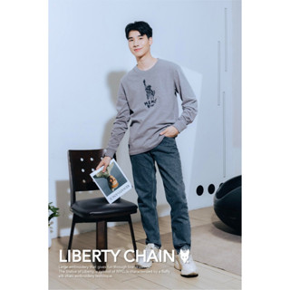 Memo By Hashtag เสื้อยืดแขนยาว ทรงผู้ชาย รุ่น LIBERTYCHAIN สินค้าลิขสิทธิ์แท้