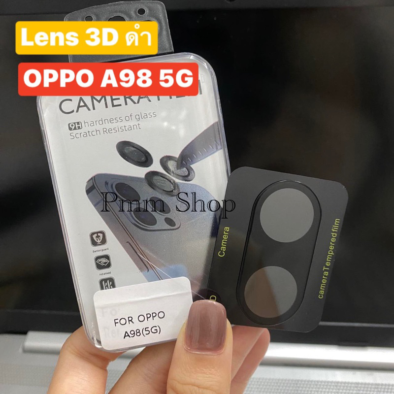 🚚พร้อมส่งในไทย📮 ฟิล์มกระจกเลนส์กล้อง (ดำ) 3D สำหรับรุ่น OPPO A98 (5G)ฟิล์มกระจกติดเลนส์มือถือ