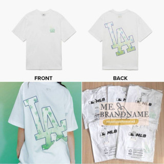 ของแท้ 💯% MLB Gradation Monogram Over Fit T-Shirts เสื้อยืดสีขาว logo LA เขียว 🤍💚