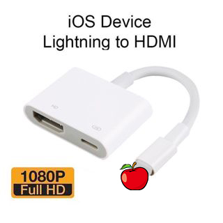 phone To HDMI Adaptor ios Digital AV Adaptor พร้อมพอร์ตชาร์จ สำหรับ iOS tablet สำหรับ HD TV Monitor 