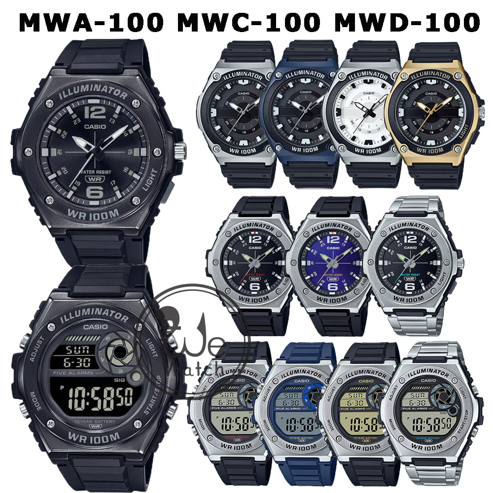 CASIO ของแท้ รุ่น MWA-100H MWC-100H MWD-100H นาฬิกาข้อมือผู้ชาย มีกล่อง ประกัน1ปี MWA MWC MWD MWA100