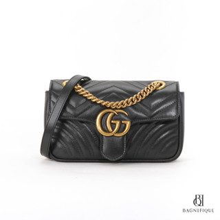 GUCCI MARMONT 22 BLACK CALF GHW