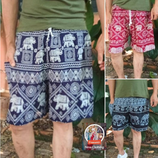 กางเกงขาสั้น กางเกงลายช้าง  กางเกงใส่เที่ยวทะเล Elephant pants Thai pants Shorts Short Pant  ชาย/หญิง