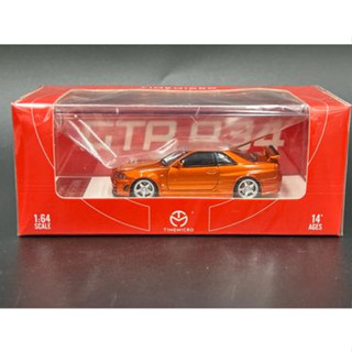 TimeMicro 1:64  NISSAN GTR34 Orange เปิดฝากระโปรงได้มีห้องเครื่องยนต์