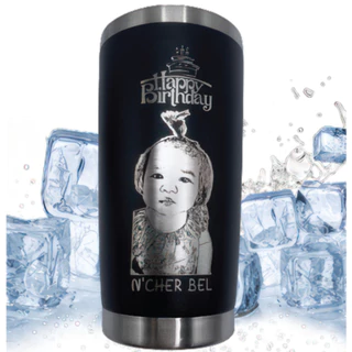 [เลเซอร์ 1 ด้าน] แก้วเก็บอุณหภูมิร้อนเย็น ขอบเลส20oz รุ่นยกดื่ม ราคารวมเลเซอร์แล้ว