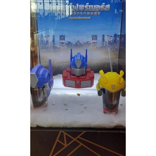 NEW! ถังป๊อปคอร์น Transformers ถังป๊อปคอร์น Optimus Prime bucket แก้วน้ำ Bumblebee แก้วน้ำ Optimus Prime