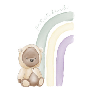 PETIT BIRD ORGANIC BAMBOO WATERPROOF PAD_ ผ้ารองกันน้ำออร์เเกนิครุ่นเยื่อไผ่ เเบรนด์  PETIT BIRD _ ขนาด  M _RAINBOW POOH