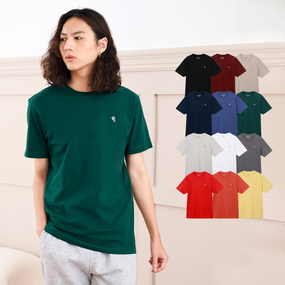 OASIS เสื้อยืดผู้ชาย เสื้อยืด คอกลม ผ้าคอนตอน100% สีเรียบ รุ่น MTC-0018