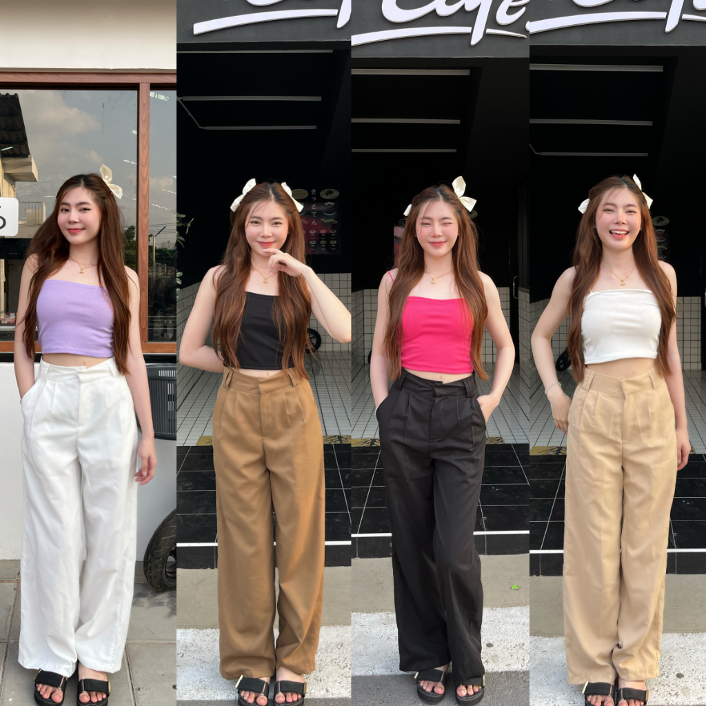 SpinnyHouse เสื้อสายเดี่ยว เสื้อสายฝอ สายสปาเกตตี้ ผ้ายืดเยอะ + นิ่ม จะอดใจไหวเหรอ เดี่ยวร่อง P102B
