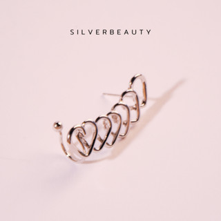 โค้ด SILV45 ลด45.-  Silver beautyต่างหูใจเรียบเรียงยาวแฟชั่นE01502