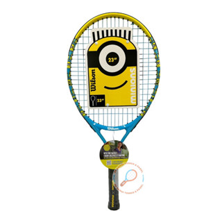 ไม้เทนนิส เด็ก kid tennis racket Wilson Junior Minions 23 นิ้ว สีเหลืองฟ้า ของแท้ พร้อมส่ง