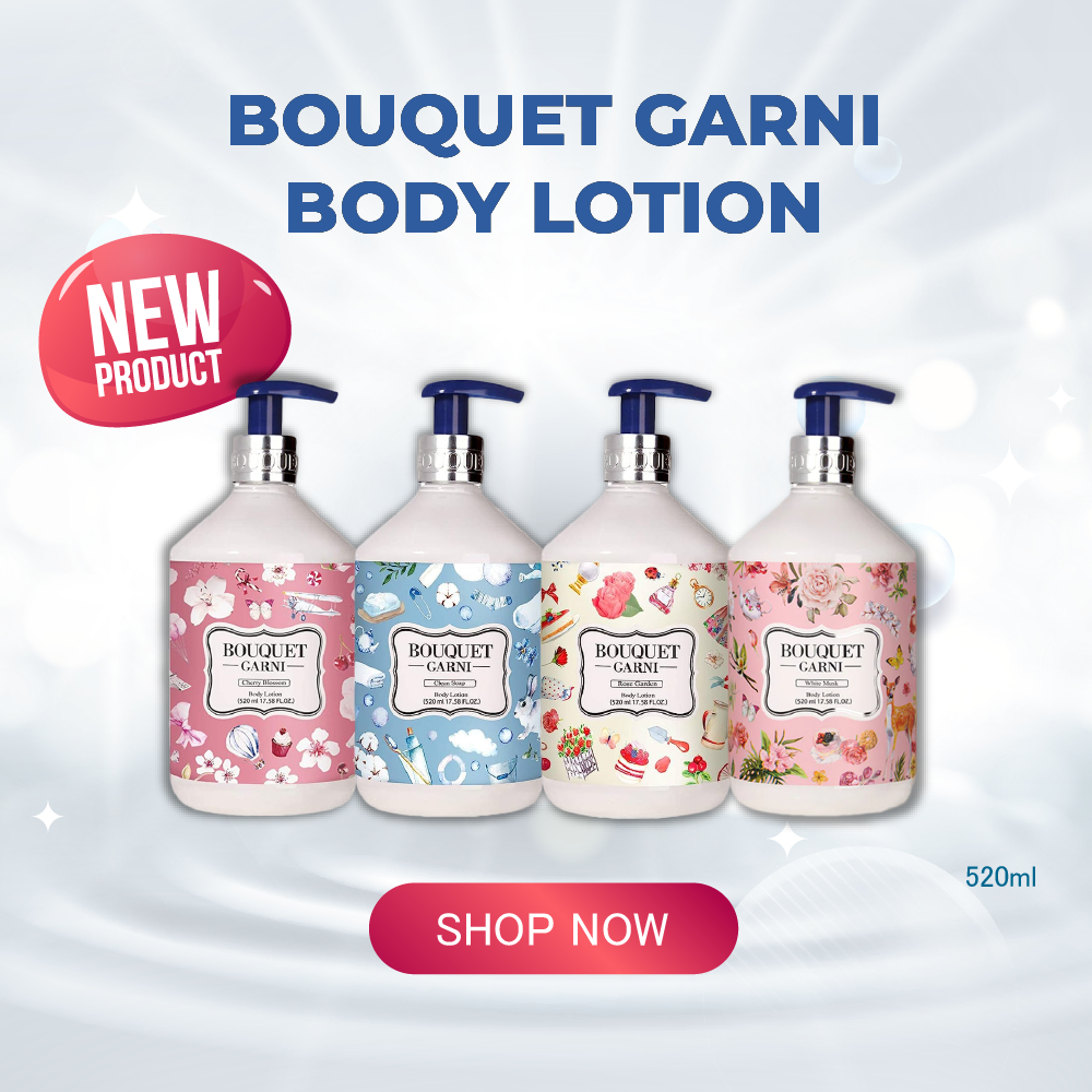 BOUQUET GARNI Deep Perfume Body Lotion Cherry blossom/ Clean Soap/ Rose Garden/ White Musk 520ml