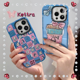 💜Kettra💜โบว์หูกระต่าย การ์ตูน ความคิดสร้างสรรค์ 11 14 pro max สาวน่ารักหัวใจ สีฟ้า case for iPhone 12 13