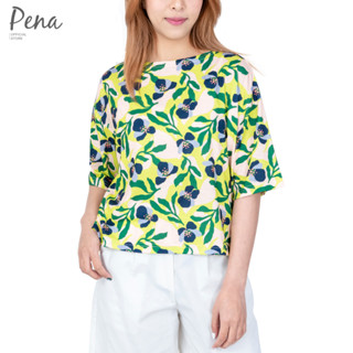 Pena house เสื้อยืดคอกลมทรงครอป ผ้าพิมพ์ลาย   รุ่น PSTS052301
