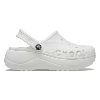 [พร้อมส่ง] Crocs Baya Platform Clog White 208186-100