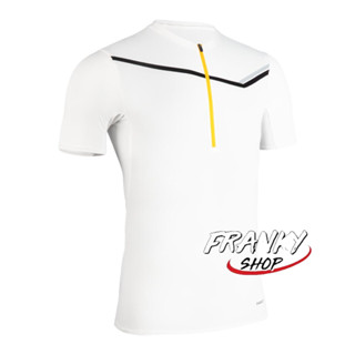 เสื้อยืดวิ่งเทรลแขนสั้นมีซิปสำหรับผู้ชาย เสื้อวิ่ง Mens Trail Running Short-Sleeved Zip T-Shirt