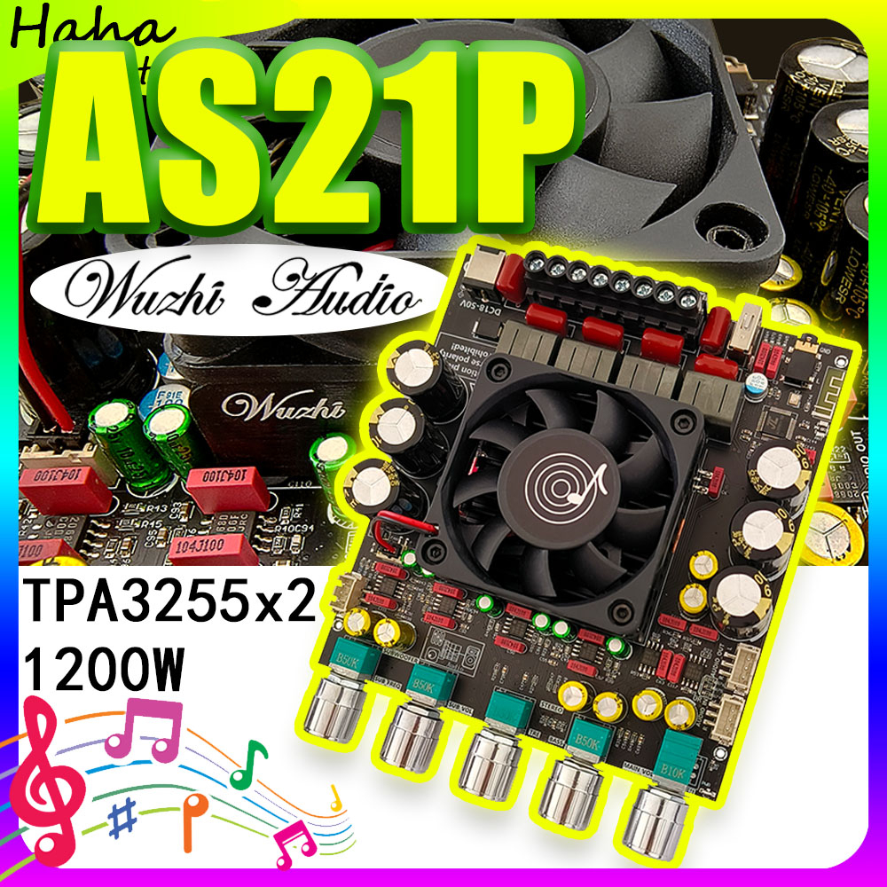 ร้านค้าจัดส่งไว Wuzhi ZK-AS21P แอมป์จิ๋วบลูทูธ แอมป์ จิ๋ว บลูทูธ แยก ซับ แอมป์จิ๋วบลูทูธโมแล้ว แอมป์