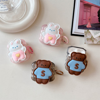 เคสแอร์พอด 3 Case Airpods 3 pro2 case การ์ตูน น่ารัก สติกเกอร์ หมีกระต่าย เคส Airpod 3 pro2 case เคส Airpod 1 gen2 case