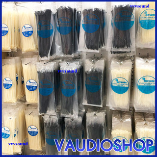 cable ties เคเบิ้ลไทร์ สีขาว, ดำ สายรัดพลาสติก 4" 6" 8" 10" จำนวน 1 ถุง (100 เส้น)
