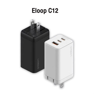 [เก็บโค้ด ลดเพิ่ม] Orsen by Eloop C12 GaN หัวชาร์จเร็ว 3 พอร์ต PD 65W QC 4.0 Adapter อแดปเตอร์ หัวชาร์จ Type C Notebook