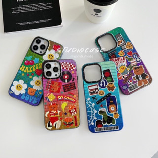 Crassic Brick Case พ่นน้ำมัน Hologram LYDIY เคสเงา เคสลายอิฐ เคสสำหรับรุ่น ไอโฟน 11 - 14 14pro 14promax