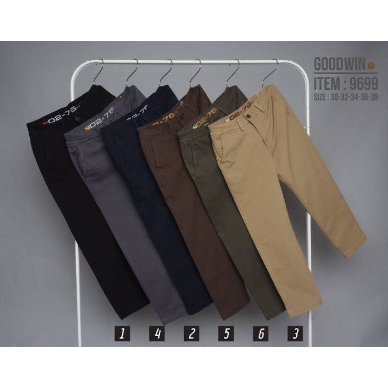 LikeShopME- กางเกงผ้าเนื้อชิโน่ รุ่นp048 ทรงกระบอกเล็ก 9ส่วน  ผ้ายืด Cotton Spandex ผ้านุ่มx2ที่สำคัญไม่ต้องรีดคะ