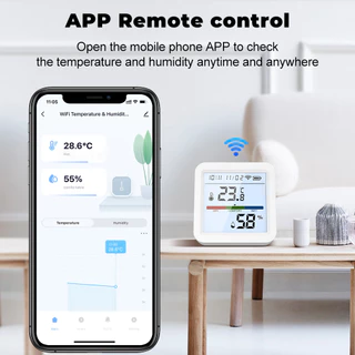 SMATRUL smart Tuya WiFi Temperature and Humidity Sensor TH08 เซ็นเซอร์วัดอุณหภูมิและความชื้น พร้อมหน้าจอแสดงผลเครื่องวัดอุณหภูมิความชื้นวัดอุณหภูมิความชื้นThermometer Hygrometer Sensor