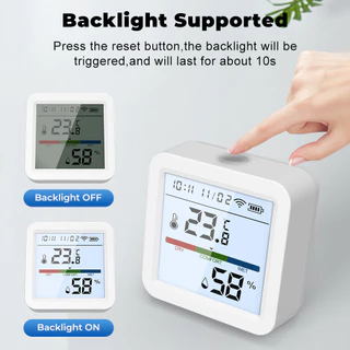 SMATRUL smart Tuya WiFi Temperature and Humidity Sensor TH08 เซ็นเซอร์วัดอุณหภูมิและความชื้น พร้อมหน้าจอแสดงผลเครื่องวัดอุณหภูมิความชื้นวัดอุณหภูมิความชื้นThermometer Hygrometer Sensor