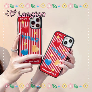 🌈Langton🌸รูปหัวใจ หวานเท่ iphone 11 14 pro max หวานเท่ ไล่ระดับ ลวดลาย ป้องกันการหล่น case for iPhone 12 13