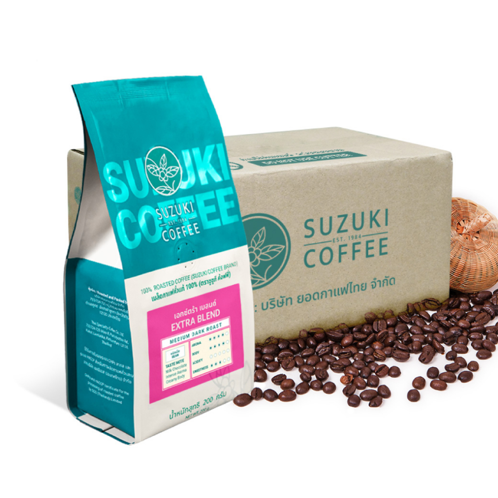[ 1 KG.] Extra Blend เมล็ดกาแฟ คั่วเข้ม สูตรกาแฟร้อน-เย็น