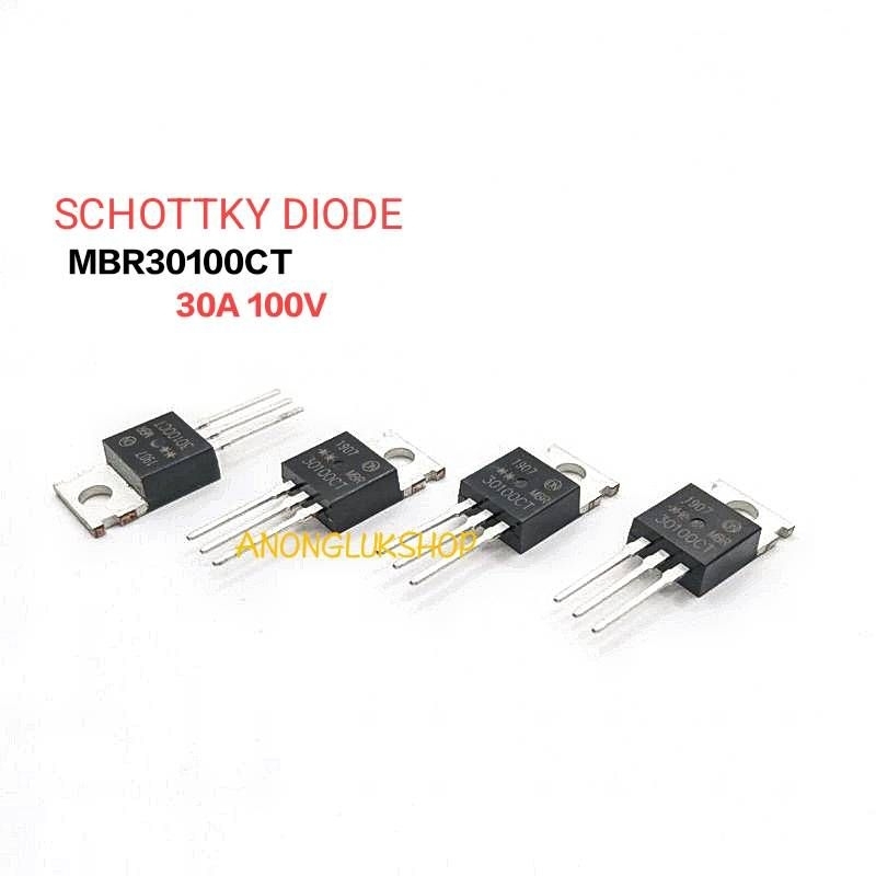 ราคาต่อ 1ตัว 👉👉 MBR30100CT SCHOTTKY DIODE ช็อคกี้ไดโอด (หัวชน) TO220 3ขา กระแส 30A 100V