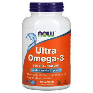 NOW Ultra Omega-3 DHA &amp; EPA Softgels, 750 Mg, 90 Ct บำรุงสมอง บำรุงสายตา