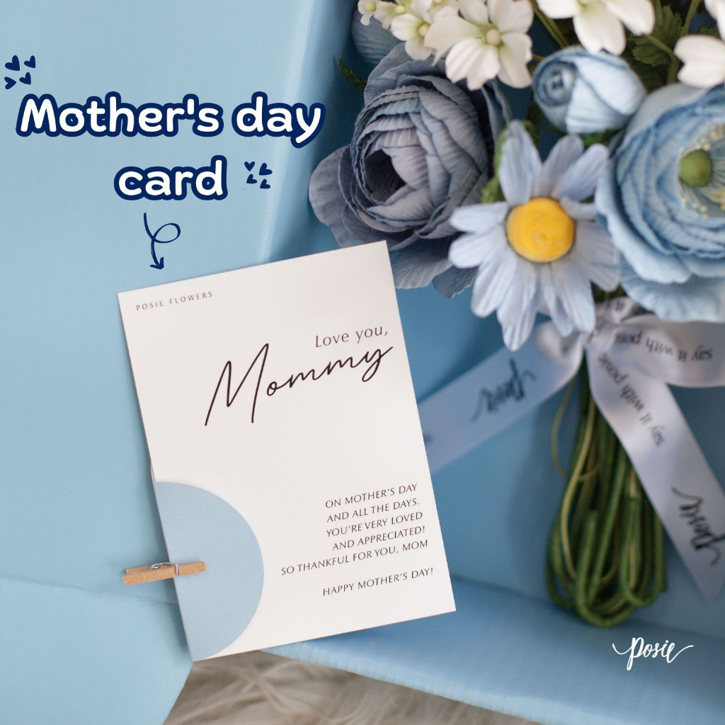 POSIE Mother's day card การ์ดแนบช่อดอกไม้และกล่องดอกไม้ต่างๆ การ์ดแสดงความรัก การ์ดวันแม่ พร้อมส่ง