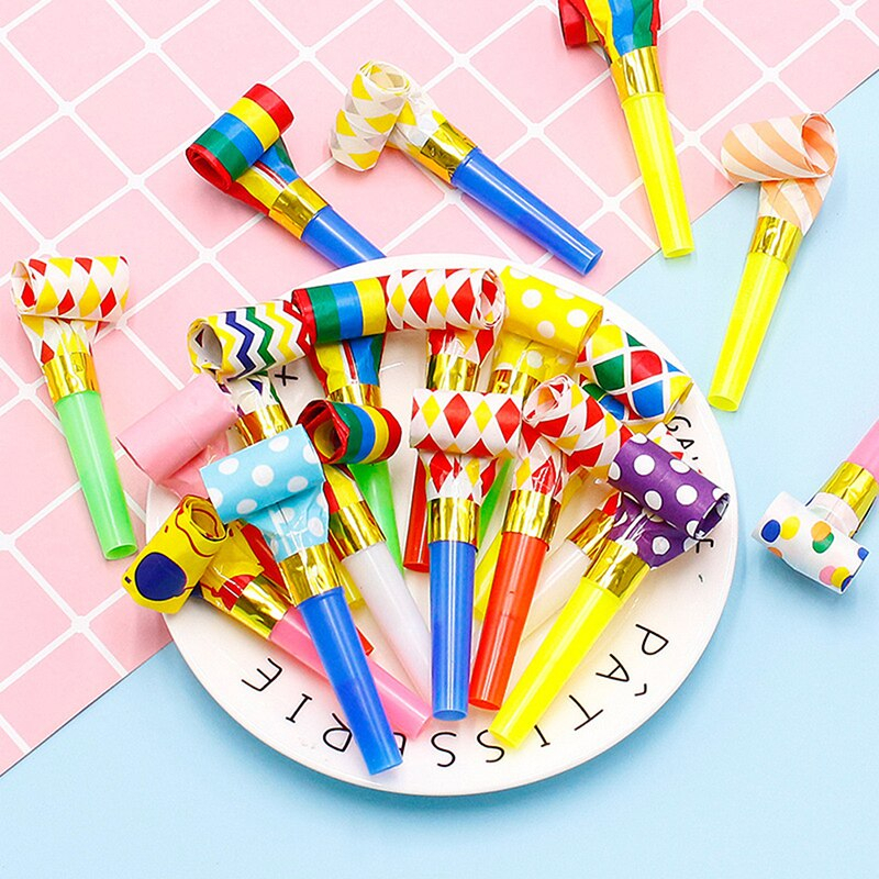 Fancy Blowers 10 / 20 Pcs Blower Blowout Whistle Noisemakers Paper Birthday Party นกหวีดปาร์ตี้ ที่เป่าปาร์ตี้ วันเกิด
