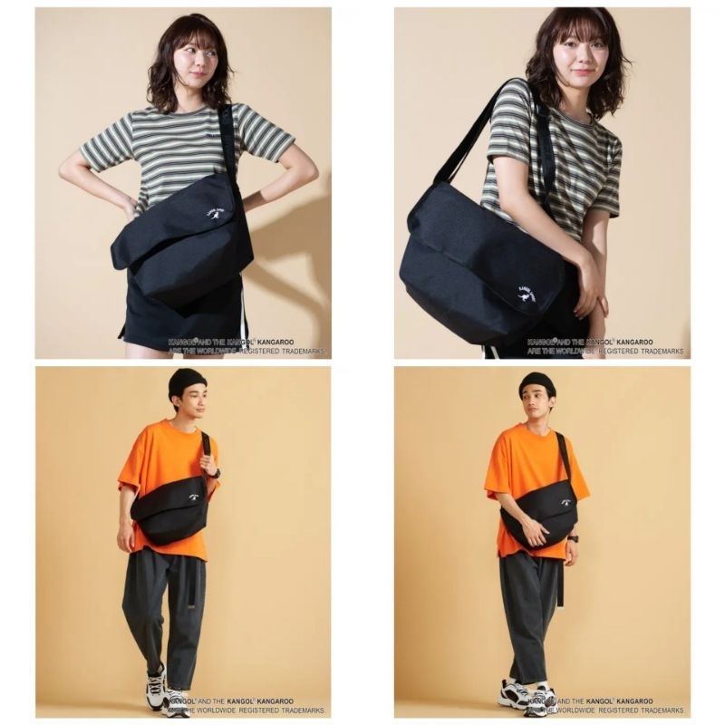 มือ1 ป้ายห้อย KANGOL sport × WEGO japan shoulder bag กระเป๋าสะพาย สีดำ