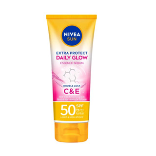 Nivea Sun Extra Protect Daily Glow Essence Serum Double Lock C&amp;E Spf50 Pa+++ 180ML นีเวีย ซัน เอ็กซ์ตร้า โพรเทค เดลี่ โกลว์ เอสเซ้นส์ เซรั่ม ดับเบิ้ล ล็อค ซี แอนด์ อี เอสพีเอฟ50 พีเอ+++ 180มล.