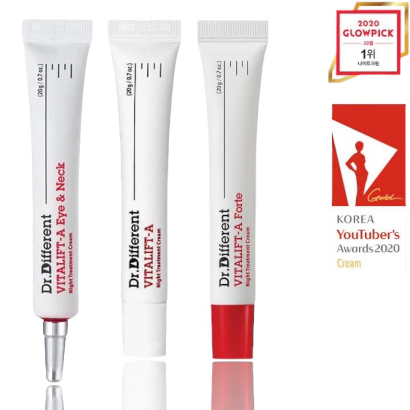 แท้ พร้อมส่ง Dr.Different Vitalift-A Forte 0.1%/Vitalift-A 0.05% 20ml./หมอต่างฝาแดง/หมอต่างฝาขาว